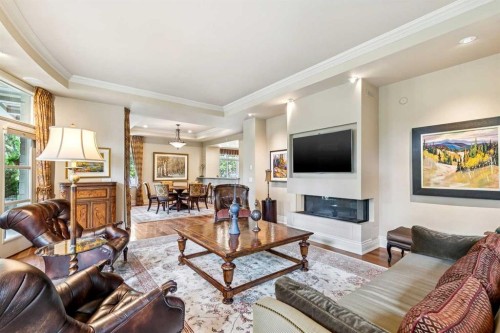 708 Hillcrest Avenue Sw, Calgary, AB - Indoor Photo Showing Living Room With Fireplace