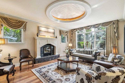 708 Hillcrest Avenue Sw, Calgary, AB - Indoor Photo Showing Living Room With Fireplace