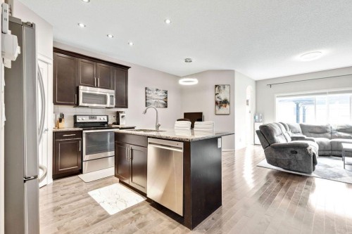 227 Cranford Way Se, Calgary, AB - Indoor Photo Showing Kitchen With Stainless Steel Kitchen With Upgraded Kitchen