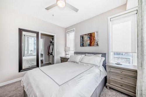 402-30 Shawnee Common Sw, Calgary, AB - Indoor Photo Showing Bedroom