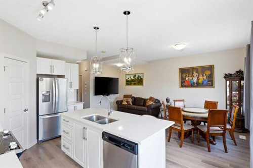 308-32 Red Embers Parade Ne, Calgary, AB - Indoor Photo Showing Kitchen With Stainless Steel Kitchen With Double Sink