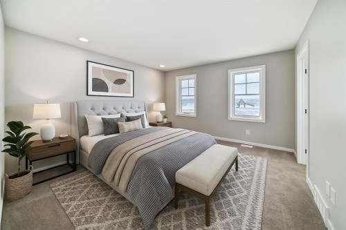 828 Sora Boulevard Se, Calgary, AB - Indoor Photo Showing Bedroom
