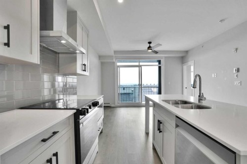 6412-200 Seton Circle Se, Calgary, AB - Indoor Photo Showing Kitchen With Double Sink