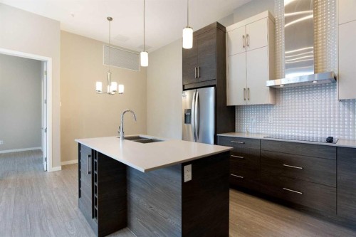 124-Mahogany Centre Centre Se, Calgary, AB - Indoor Photo Showing Kitchen With Double Sink With Upgraded Kitchen