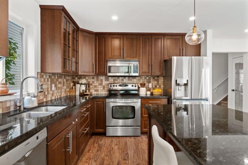 3725 Douglas Ridge Way Se, Calgary, AB - Indoor Photo Showing Kitchen With Stainless Steel Kitchen With Double Sink With Upgraded Kitchen