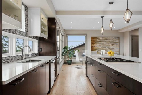 3508 Spruce Drive Sw, Calgary, AB - Indoor Photo Showing Kitchen With Double Sink With Upgraded Kitchen