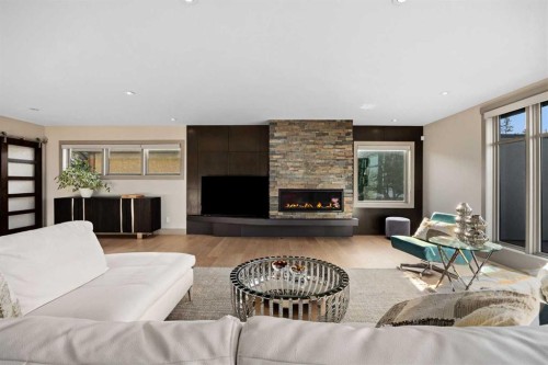 3508 Spruce Drive Sw, Calgary, AB - Indoor Photo Showing Living Room With Fireplace