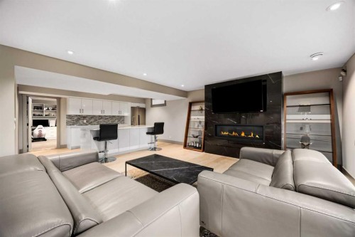 3508 Spruce Drive Sw, Calgary, AB - Indoor Photo Showing Living Room With Fireplace