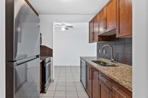 305-431 1 Avenue Ne, Calgary, AB - Indoor Photo Showing Kitchen With Double Sink