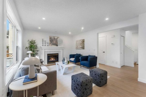 29 Douglas Glen Crescent Se, Calgary, AB - Indoor Photo Showing Living Room With Fireplace