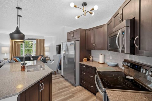 19 Marine Drive Se, Calgary, AB - Indoor Photo Showing Kitchen With Double Sink