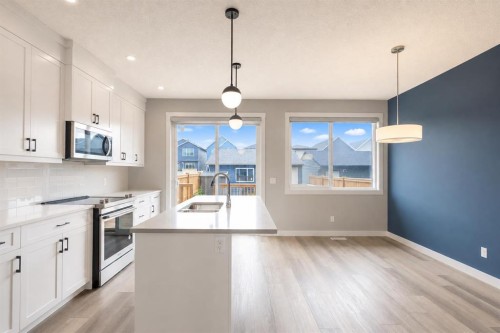20588 Main Street Se, Calgary, AB - Indoor Photo Showing Kitchen With Double Sink