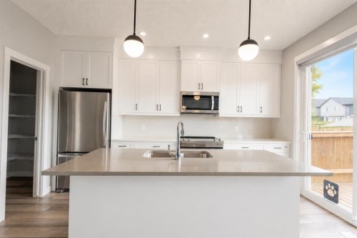 20588 Main Street Se, Calgary, AB - Indoor Photo Showing Kitchen With Stainless Steel Kitchen With Double Sink With Upgraded Kitchen