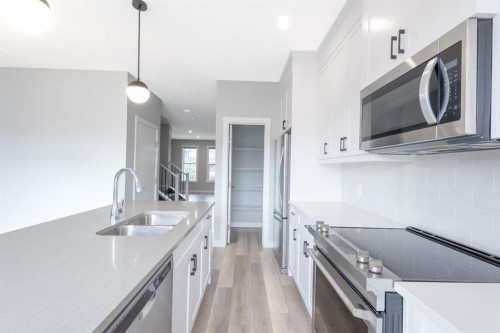 20588 Main Street Se, Calgary, AB - Indoor Photo Showing Kitchen With Stainless Steel Kitchen With Double Sink With Upgraded Kitchen