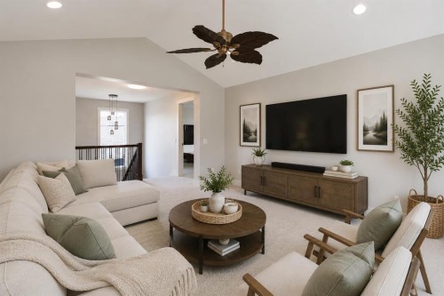 49 Cimarron Springs Circle, Okotoks, AB - Indoor Photo Showing Living Room