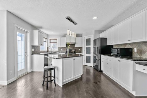 123 Cranwell Close Se, Calgary, AB - Indoor Photo Showing Kitchen With Upgraded Kitchen