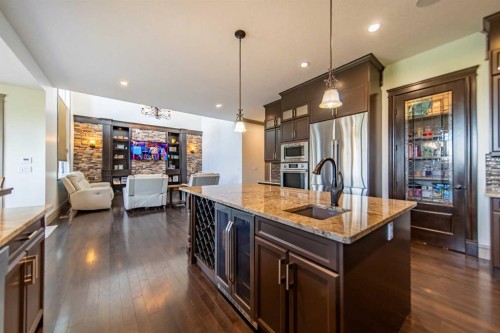 1109 Coopers Drive Sw, Airdrie, AB - Indoor Photo Showing Kitchen With Upgraded Kitchen