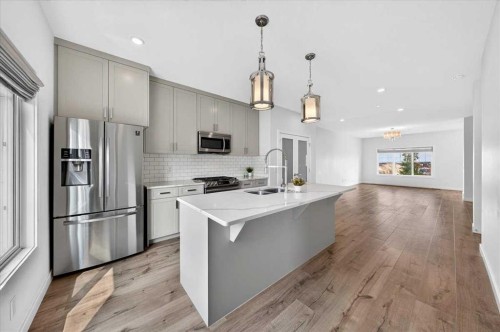 14945 1 Street Nw, Calgary, AB - Indoor Photo Showing Kitchen With Double Sink With Upgraded Kitchen