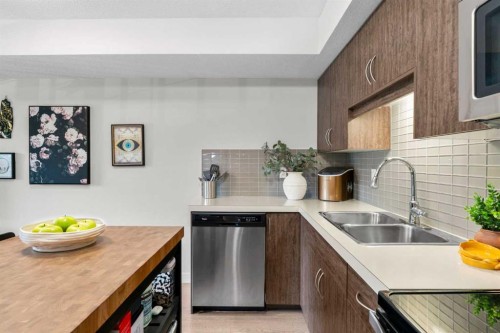 1205-250 Sage Valley Road Nw, Calgary, AB - Indoor Photo Showing Kitchen With Double Sink