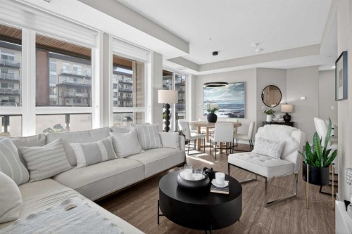 302-2231 Mahogany Boulevard Se, Calgary, AB - Indoor Photo Showing Living Room