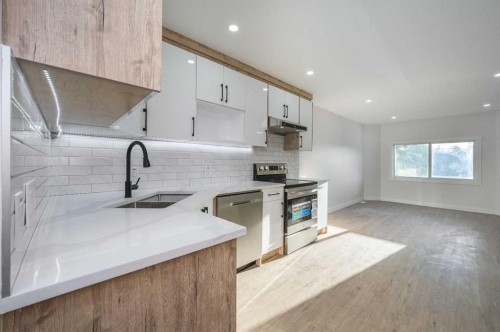 4249 Catalina Boulevard Ne, Calgary, AB - Indoor Photo Showing Kitchen With Stainless Steel Kitchen With Double Sink With Upgraded Kitchen