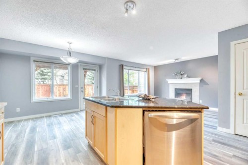 142 Ranch Ridge Court, Strathmore, AB - Indoor Photo Showing Kitchen With Fireplace With Double Sink