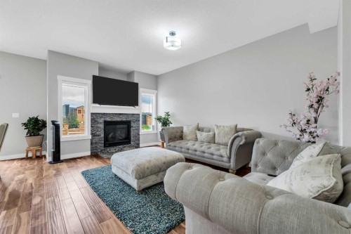 236 Nolanhurst Crescent Nw, Calgary, AB - Indoor Photo Showing Living Room With Fireplace