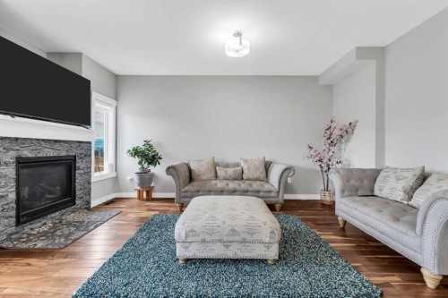 236 Nolanhurst Crescent Nw, Calgary, AB - Indoor Photo Showing Living Room With Fireplace