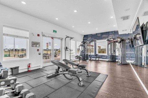 1119-76 Cornerstone Passage Ne, Calgary, AB - Indoor Photo Showing Gym Room