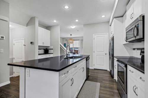540 Evanston Link Nw, Calgary, AB - Indoor Photo Showing Kitchen With Double Sink With Upgraded Kitchen
