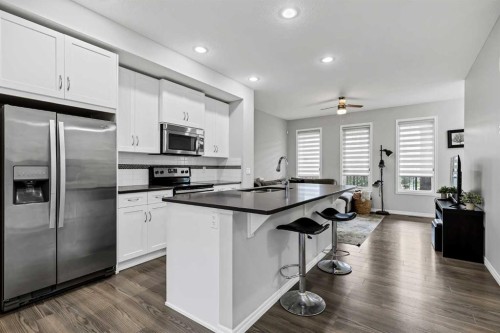540 Evanston Link Nw, Calgary, AB - Indoor Photo Showing Kitchen With Stainless Steel Kitchen With Upgraded Kitchen