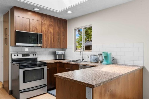 613 Olympia Crescent Se, Calgary, AB - Indoor Photo Showing Kitchen With Double Sink