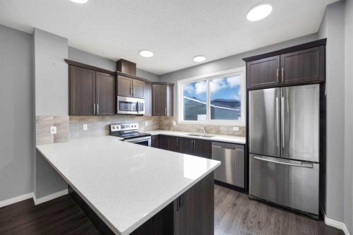 281 Cornerstone Passage Ne, Calgary, AB - Indoor Photo Showing Kitchen With Stainless Steel Kitchen With Upgraded Kitchen