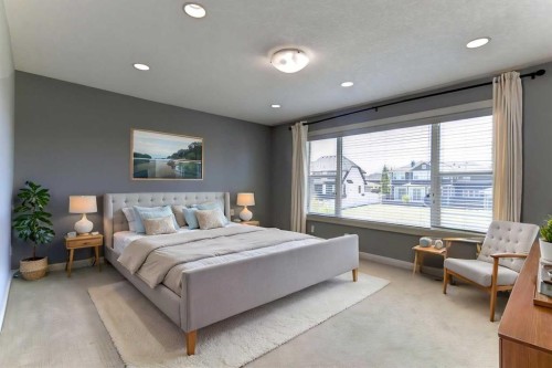 406 Silverado Boulevard Sw, Calgary, AB - Indoor Photo Showing Bedroom