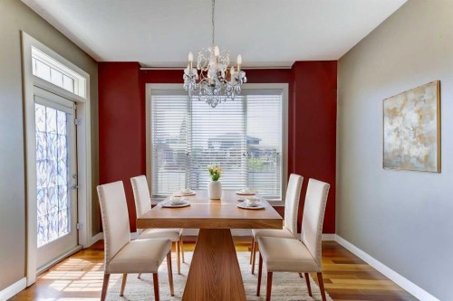 406 Silverado Boulevard Sw, Calgary, AB - Indoor Photo Showing Dining Room