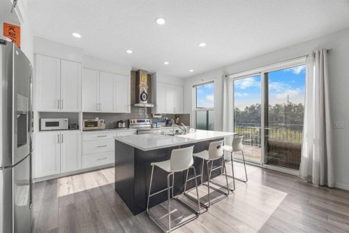 87 Harvest Grove Common Ne, Calgary, AB - Indoor Photo Showing Kitchen With Stainless Steel Kitchen With Upgraded Kitchen