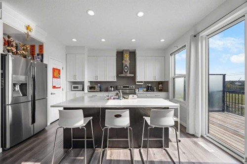 87 Harvest Grove Common Ne, Calgary, AB - Indoor Photo Showing Kitchen With Stainless Steel Kitchen With Upgraded Kitchen