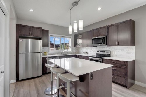 160 Cornerstone Avenue Ne, Calgary, AB - Indoor Photo Showing Kitchen With Stainless Steel Kitchen With Upgraded Kitchen