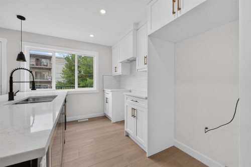 2024 12 Avenue Sw, Calgary, AB - Indoor Photo Showing Kitchen With Double Sink