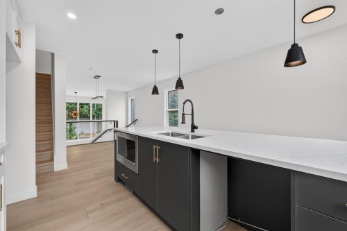 2024 12 Avenue Sw, Calgary, AB - Indoor Photo Showing Kitchen With Double Sink With Upgraded Kitchen