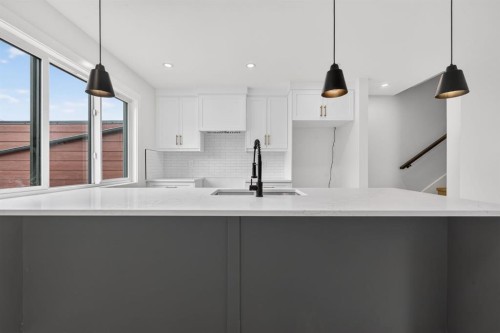 2024 12 Avenue Sw, Calgary, AB - Indoor Photo Showing Kitchen With Upgraded Kitchen