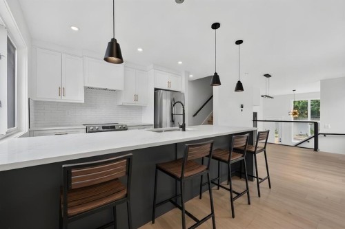 2024 12 Avenue Sw, Calgary, AB - Indoor Photo Showing Kitchen With Upgraded Kitchen