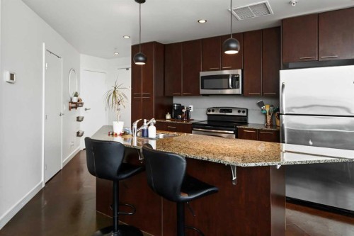 705-220 12 Avenue Se, Calgary, AB - Indoor Photo Showing Kitchen With Upgraded Kitchen