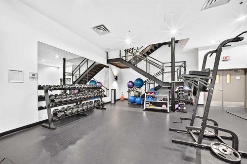 2403-210 15 Avenue Se, Calgary, AB - Indoor Photo Showing Gym Room