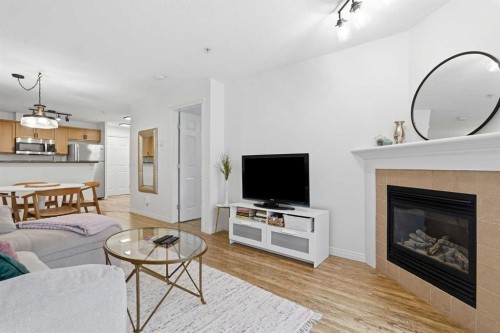202-1833 11 Avenue Sw, Calgary, AB - Indoor Photo Showing Living Room With Fireplace
