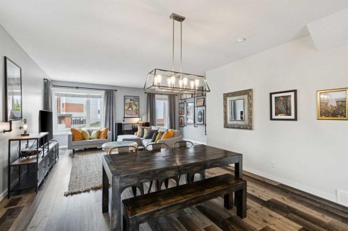 102 Shawnee Common Sw, Calgary, AB - Indoor Photo Showing Dining Room