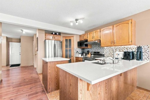 610 Saddlecreek Way Ne, Calgary, AB - Indoor Photo Showing Kitchen With Double Sink