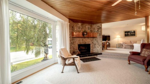 5015 Marchand Crescent Ne, Calgary, AB - Indoor Photo Showing Living Room With Fireplace