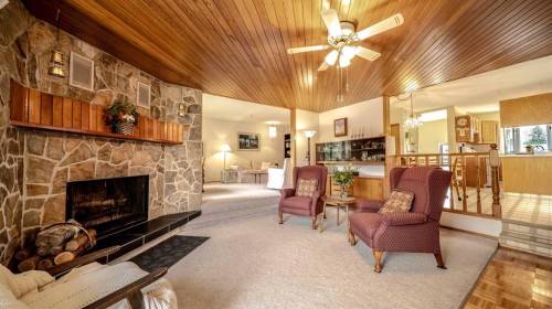 5015 Marchand Crescent Ne, Calgary, AB - Indoor Photo Showing Living Room With Fireplace