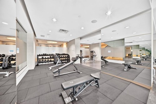 458-222 Riverfront Avenue Sw, Calgary, AB - Indoor Photo Showing Gym Room